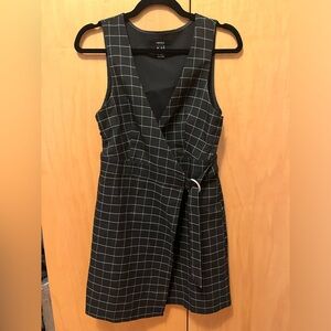 Wrap Grid Print Dress